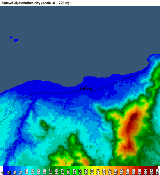 Zoom OUT 2x Kalawit, Philippines elevation map