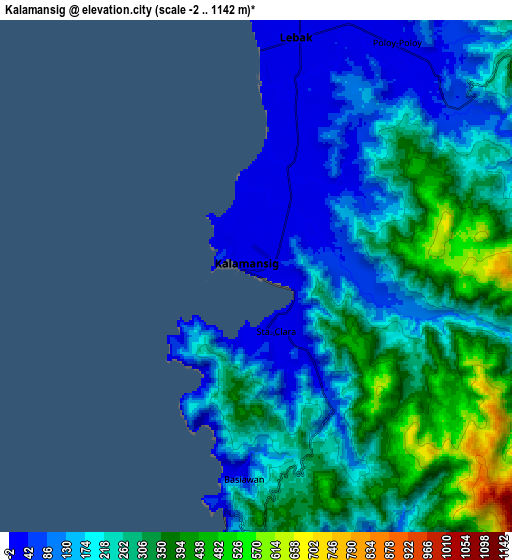 Zoom OUT 2x Kalamansig, Philippines elevation map