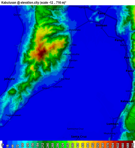 Zoom OUT 2x Kabulusan, Philippines elevation map