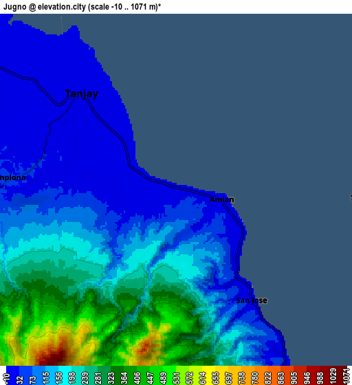 Zoom OUT 2x Jugno, Philippines elevation map