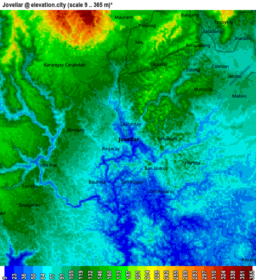 Zoom OUT 2x Jovellar, Philippines elevation map