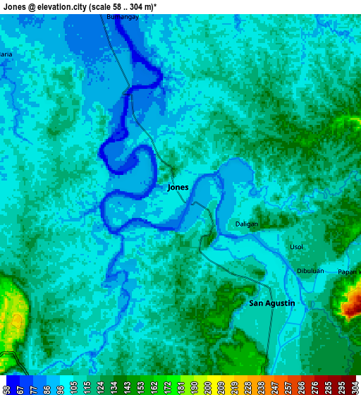 Zoom OUT 2x Jones, Philippines elevation map