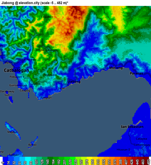 Zoom OUT 2x Jiabong, Philippines elevation map