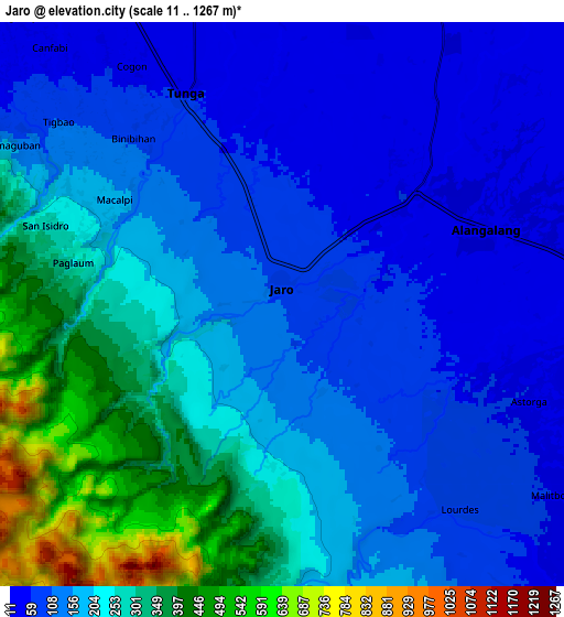 Zoom OUT 2x Jaro, Philippines elevation map