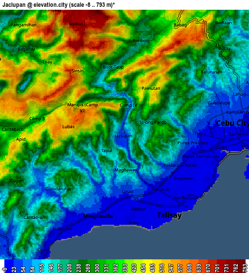 Zoom OUT 2x Jaclupan, Philippines elevation map