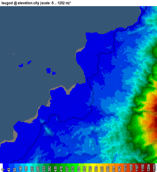 Zoom OUT 2x Isugod, Philippines elevation map