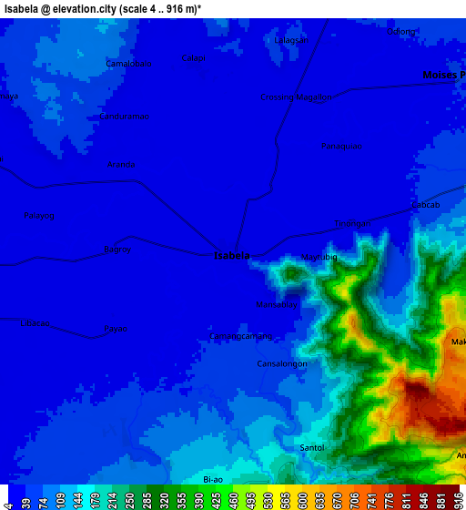 Zoom OUT 2x Isabela, Philippines elevation map