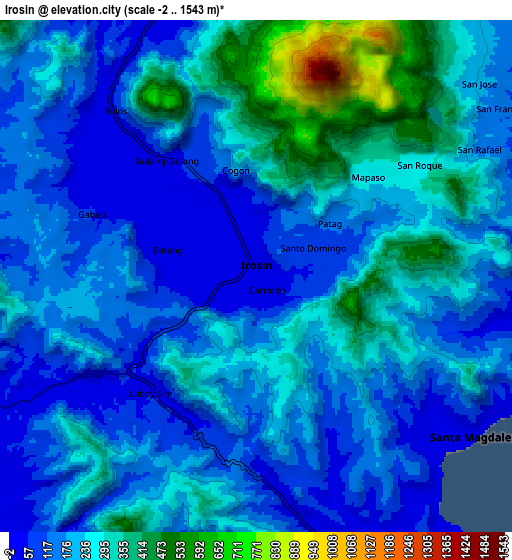 Zoom OUT 2x Irosin, Philippines elevation map