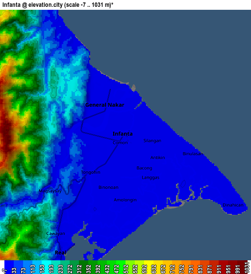 Zoom OUT 2x Infanta, Philippines elevation map