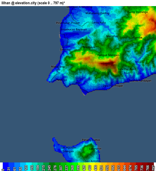 Zoom OUT 2x Ilihan, Philippines elevation map