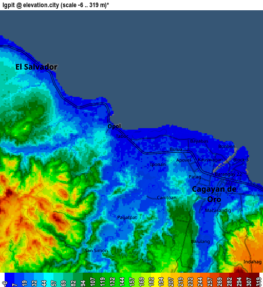 Zoom OUT 2x Igpit, Philippines elevation map