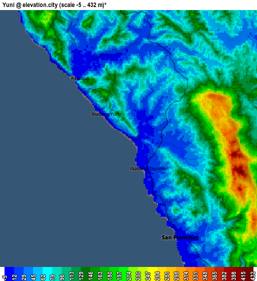 Zoom OUT 2x Yuni, Philippines elevation map