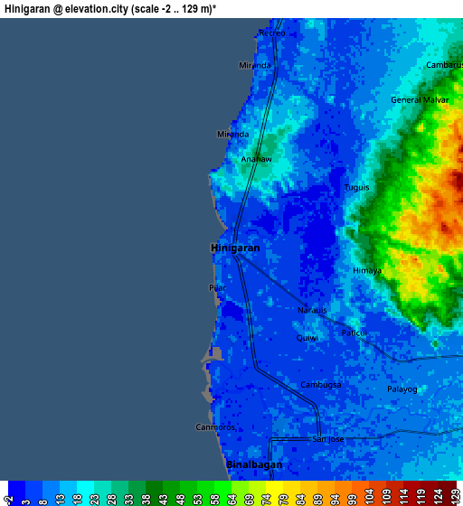 Zoom OUT 2x Hinigaran, Philippines elevation map