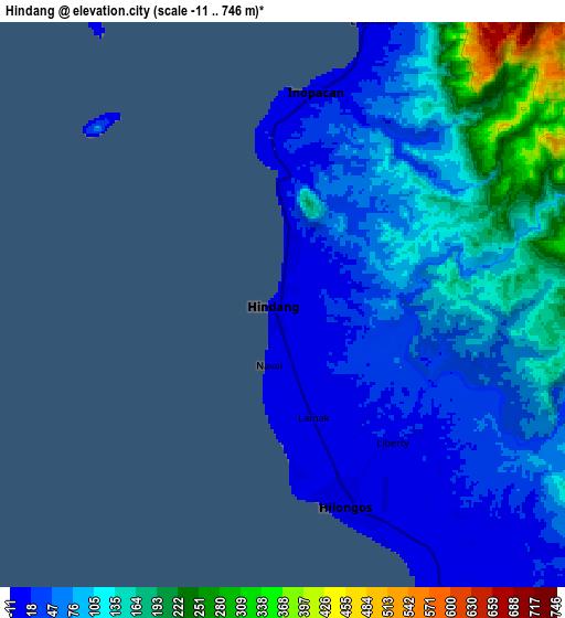 Zoom OUT 2x Hindang, Philippines elevation map