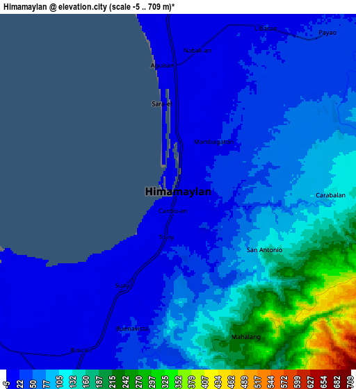 Zoom OUT 2x Himamaylan, Philippines elevation map