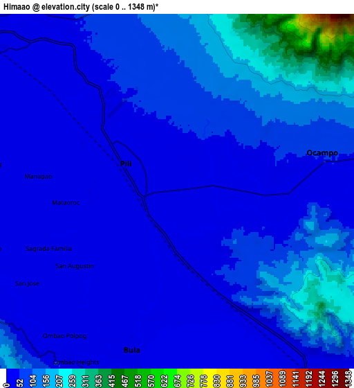 Zoom OUT 2x Himaao, Philippines elevation map