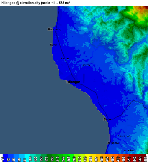 Zoom OUT 2x Hilongos, Philippines elevation map