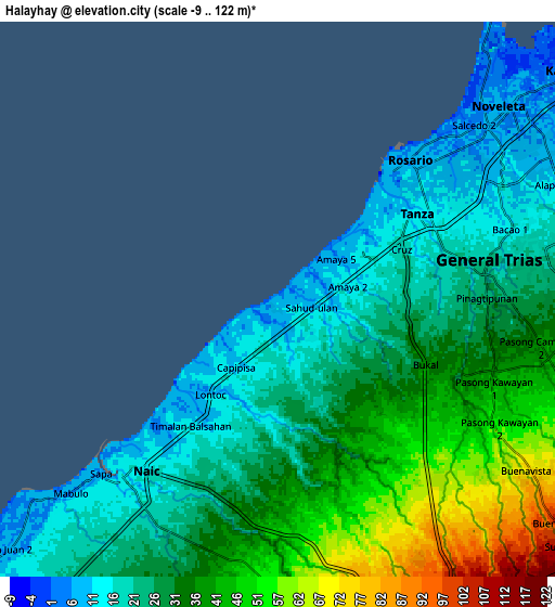 Zoom OUT 2x Halayhay, Philippines elevation map