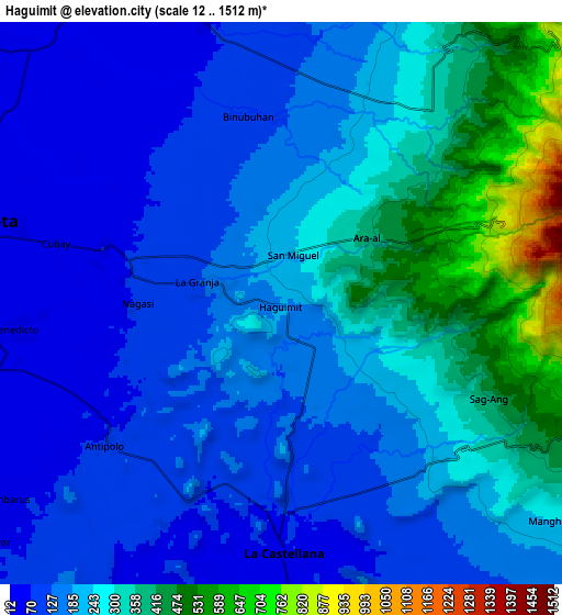 Zoom OUT 2x Haguimit, Philippines elevation map