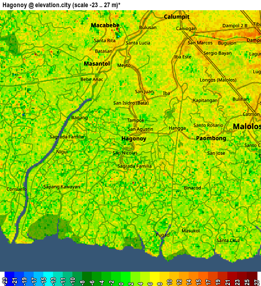 Zoom OUT 2x Hagonoy, Philippines elevation map
