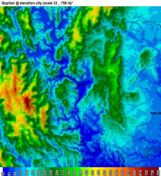 Zoom OUT 2x Gupitan, Philippines elevation map