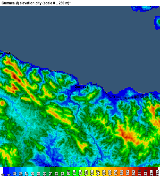 Zoom OUT 2x Gumaca, Philippines elevation map