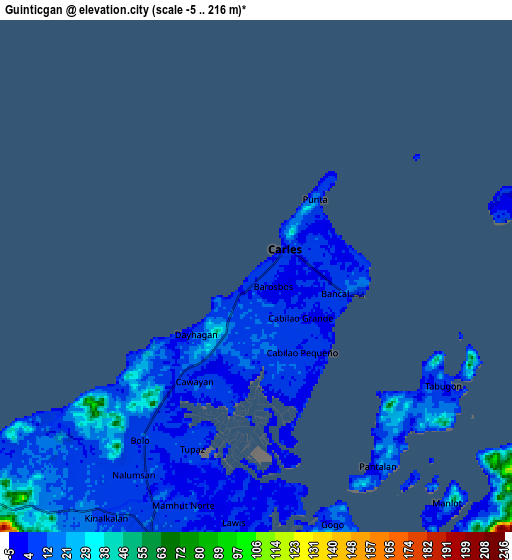 Zoom OUT 2x Guinticgan, Philippines elevation map