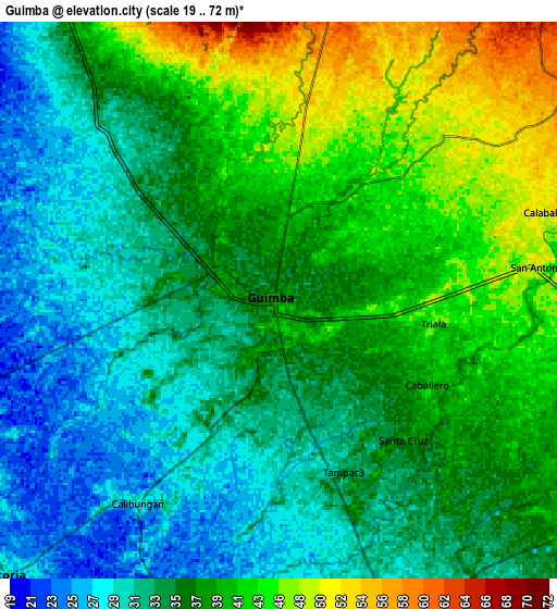 Zoom OUT 2x Guimba, Philippines elevation map