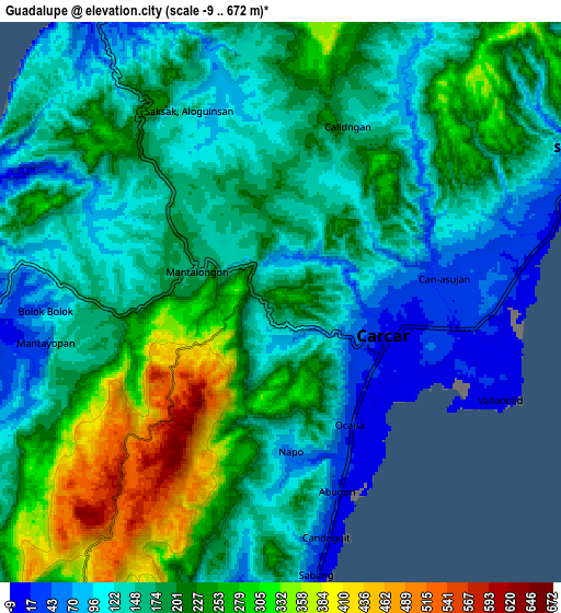 Zoom OUT 2x Guadalupe, Philippines elevation map