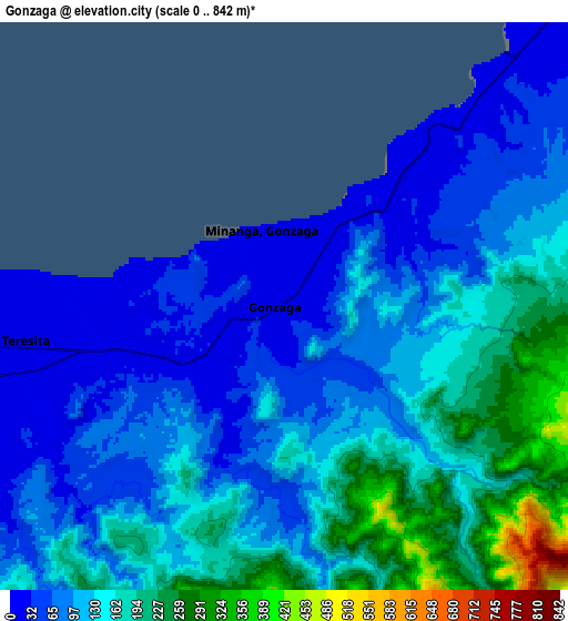 Zoom OUT 2x Gonzaga, Philippines elevation map