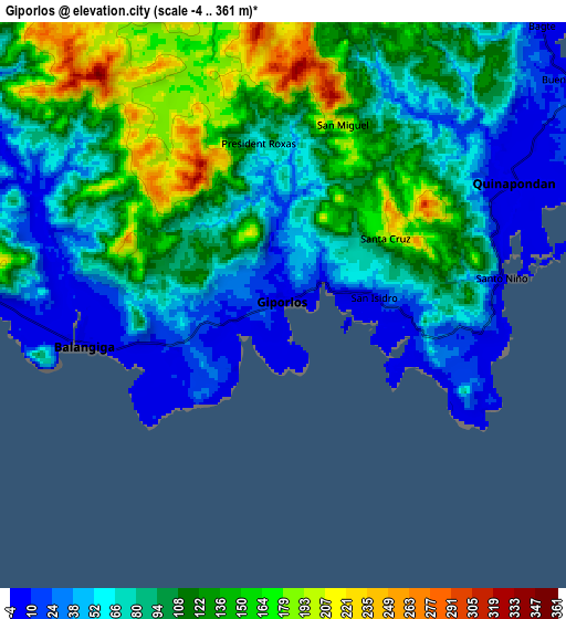 Zoom OUT 2x Giporlos, Philippines elevation map