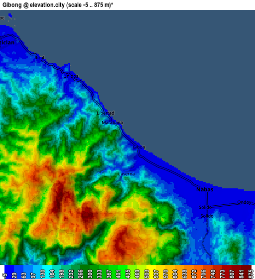 Zoom OUT 2x Gibong, Philippines elevation map