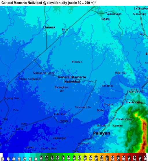 Zoom OUT 2x General Mamerto Natividad, Philippines elevation map