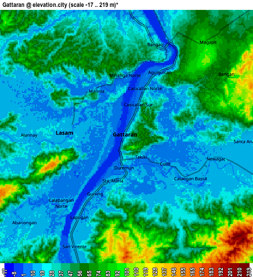 Zoom OUT 2x Gattaran, Philippines elevation map