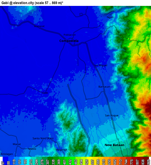 Zoom OUT 2x Gabi, Philippines elevation map