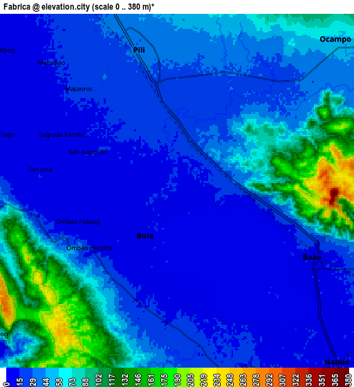 Zoom OUT 2x Fabrica, Philippines elevation map