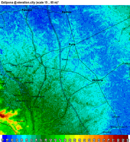 Zoom OUT 2x Estipona, Philippines elevation map