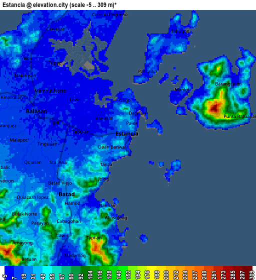 Zoom OUT 2x Estancia, Philippines elevation map