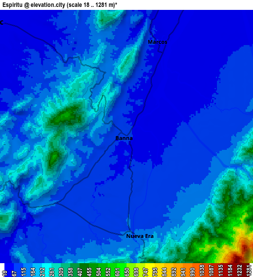 Zoom OUT 2x Espiritu, Philippines elevation map