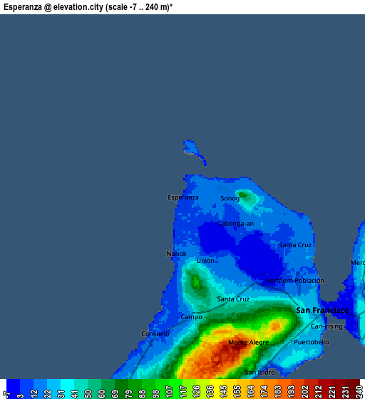 Zoom OUT 2x Esperanza, Philippines elevation map