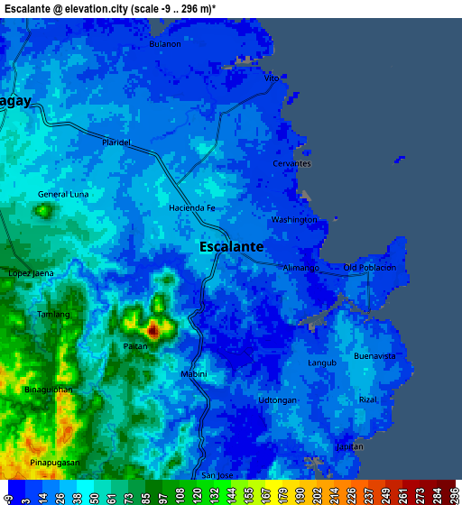 Zoom OUT 2x Escalante, Philippines elevation map