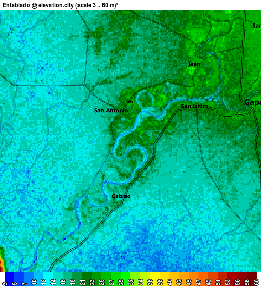 Zoom OUT 2x Entablado, Philippines elevation map