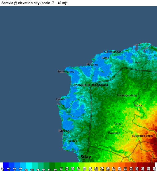 Zoom OUT 2x Saravia, Philippines elevation map