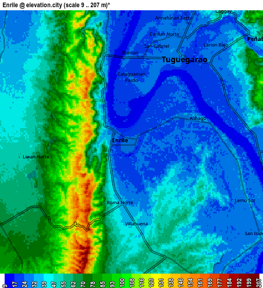 Zoom OUT 2x Enrile, Philippines elevation map