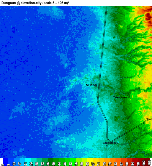 Zoom OUT 2x Dunguan, Philippines elevation map