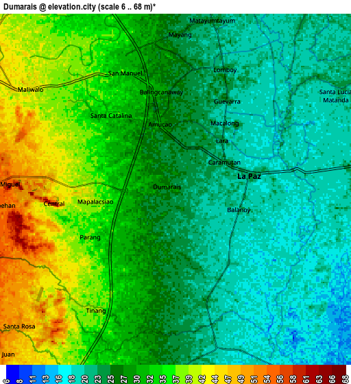 Zoom OUT 2x Dumarais, Philippines elevation map