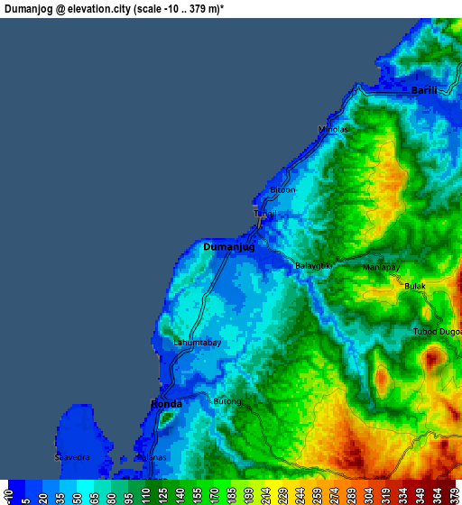 Zoom OUT 2x Dumanjog, Philippines elevation map