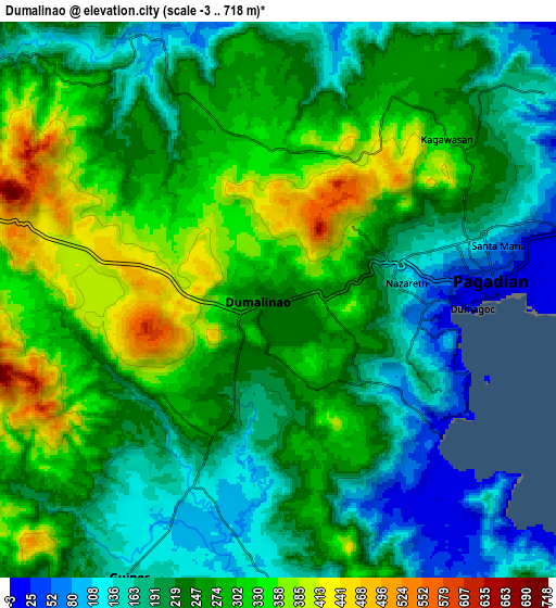 Zoom OUT 2x Dumalinao, Philippines elevation map