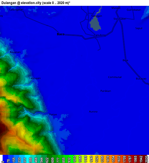 Zoom OUT 2x Dulangan, Philippines elevation map