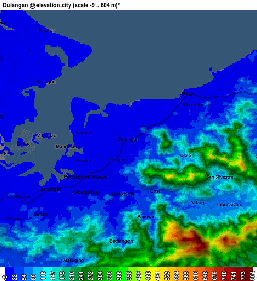 Zoom OUT 2x Dulangan, Philippines elevation map